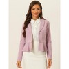 INSPIRE CHIC Women's Vintage Shawl Collar Long Sleeve Ruffle Hem Work Short Blazer - 4 of 4