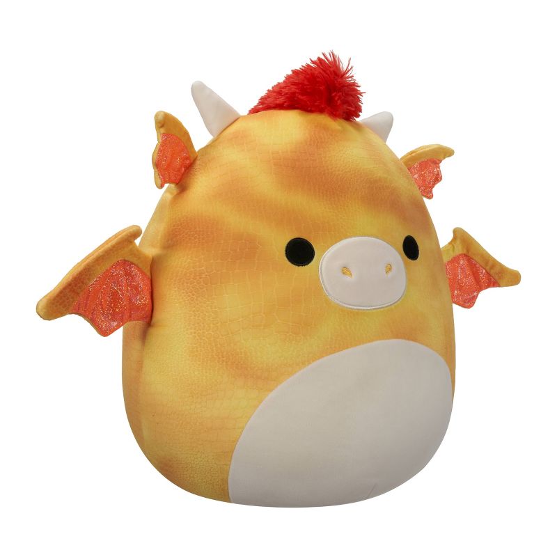 Squishmallows 16&#34; Dieric Yellow Textured Dragon with Red Hair Large Plush, 4 of 11
