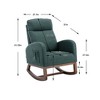PAGED Premium Linen Accent Chair with Solid Wood Legs & Convenient Side Pocket, High-Back Rocking Armchair for Living Room, Natural Beige - 3 of 4