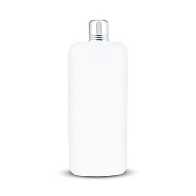 True Rogue Plastic Flask for Liquor - White Plastic Flask & 1oz Shot Glass  Cap
