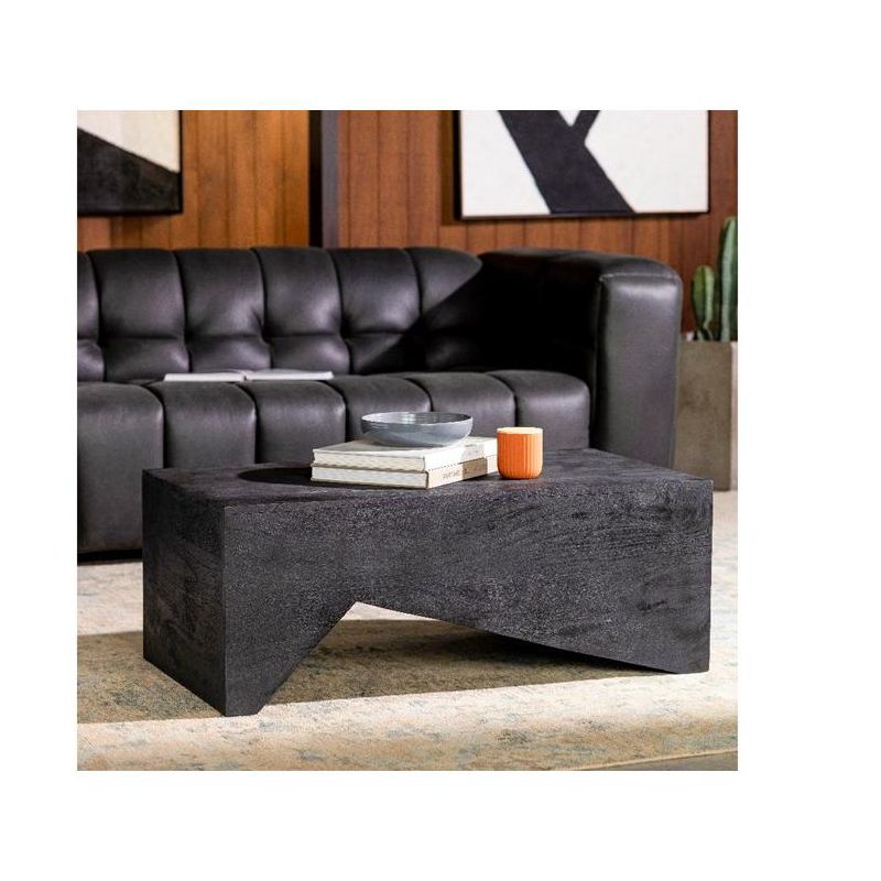 Mark & Day Fornach 15"H x 39"W x 22"D Modern Black Coffee Table, 2 of 6