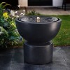 LuxenHome Dark Gray Resin Round Bubbler 18.7" Tall Outdoor Fountain with Lights - 2 of 4