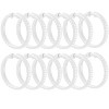 White 12 Piece Premium Plastic Shower Curtain Hooks Rings Round 2.25" Inches - 2 of 3