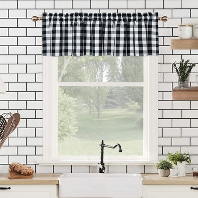 Buffalo Check Plaid Cotton Blend Kitchen Curtains