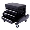 3-Drawer Rolling Tool Chest with Wheels - 350 LBS Capacity Heavy Duty Tool Box with Side Trays & Padded Seat - for Home Workshop & Auto Repair - 3 of 4