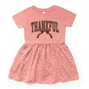 Varsity Thankful Coquette - Toddler Graphic Dress and Infant Dress - 1 of 3