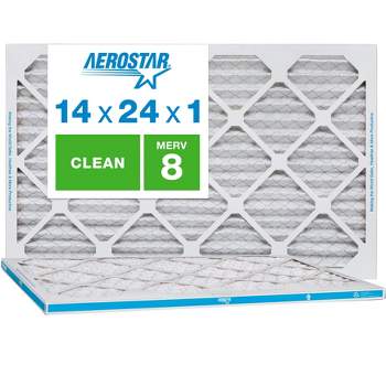 Aerostar 14x24x1, MERV 8 Air Filter for AC Furnace, Clean Home, 2 pack