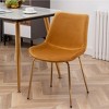 Roundhill Furniture Aufurr Modern Velvet Dining Chair, Gold, Set of 2 - 2 of 4