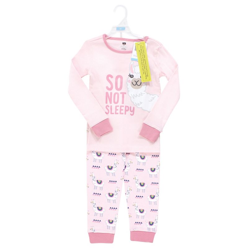 Hudson Baby Girl Cotton Pajama Set, Llama, 2 of 5