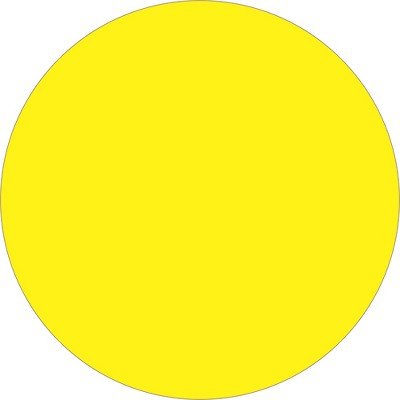 Tape Logic Removable Labels 2" Circle Fluorescent Yellow 500 /Roll DL1390FY