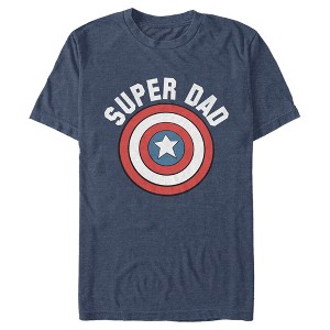 Men's Marvel Super Dad Captain America Shield T-Shirt - 1 of 4