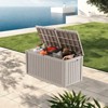 Naysaye Deck Boxes, 2-Piece 180 Gal Outdoor Storage Deck Box, Small Patio Storage Bin for Garden Tools, Brown, 61.02"*28.39"*29.17" - 4 of 4