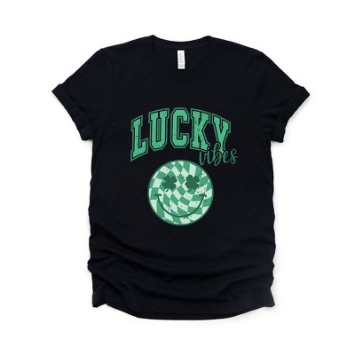 Simply Sage Market Women's Lucky Vibes Smiley Short Sleeve Graphic Tee