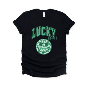 Simply Sage Market Women's Lucky Vibes Smiley Short Sleeve Graphic Tee - 1 of 4