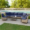 EAGLE PEAK Coastal Vista Outdoor Patio Furniture Set, Half-Moon Curved Wicker Patio Conversation Set with Coffee Table - 2 of 4