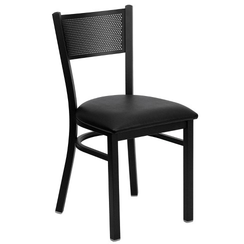 Flash Furniture Black Grid Back Metal Restaurant Chair - image 1 of 4