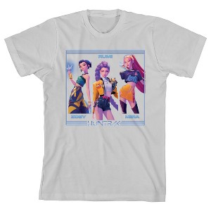 KPop Demon Hunters Huntrix on White Short Sleeve Kids T Shirt - 1 of 1