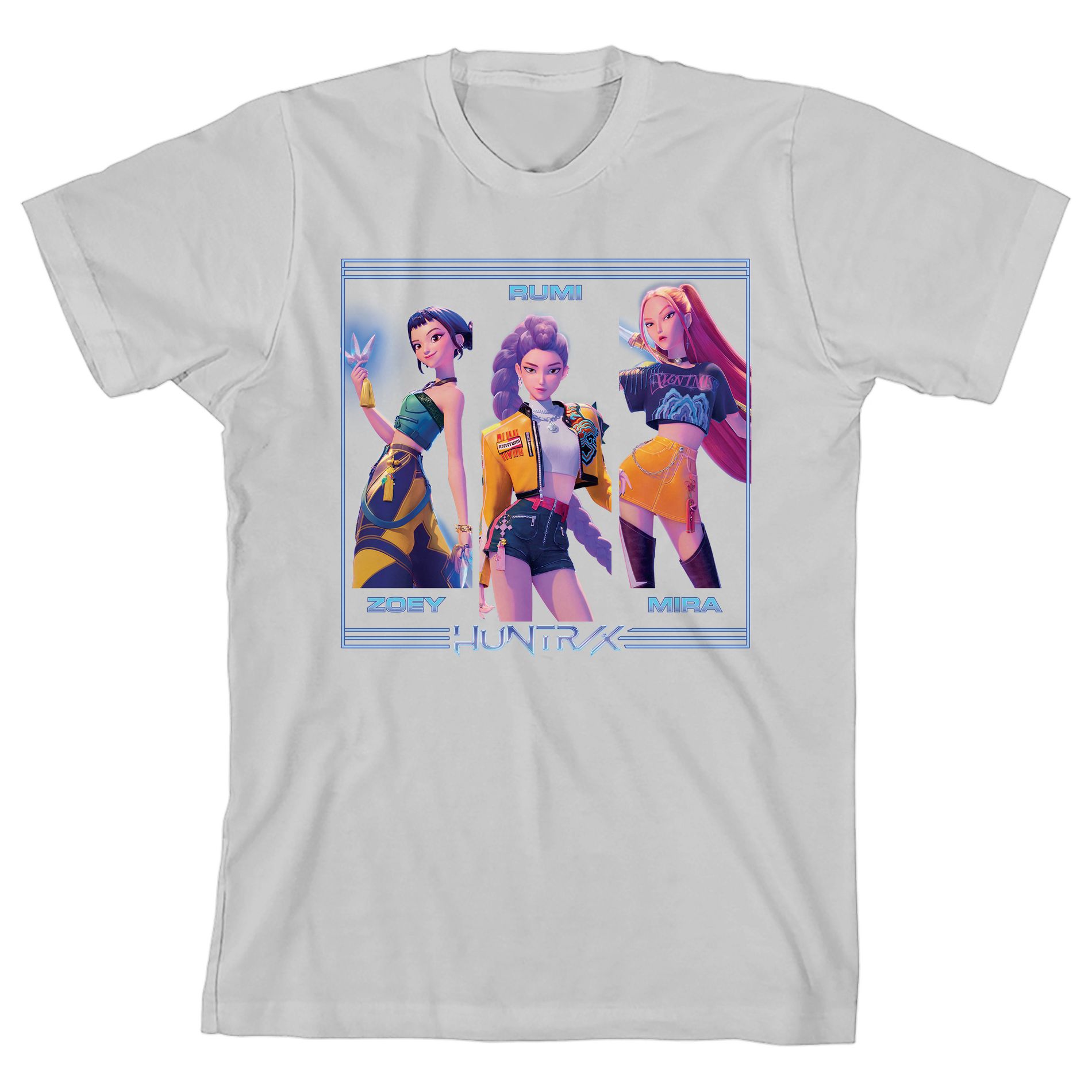 KPop Demon Hunters Huntrix on White Short Sleeve Kids T Shirt