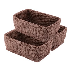 REGALWOVEN Odorless Cotton Rope Handcrafted Compact Size Multiple Use Open Storage Bins 3 Pcs - 1 of 4