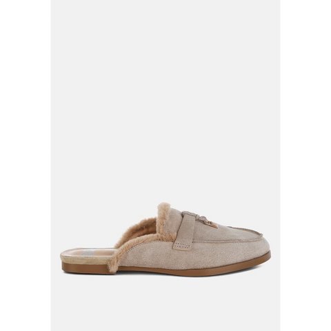 Женские сабо Rag & Co Womens Bosnia Suede & Faux Fur Slip On Mules 8