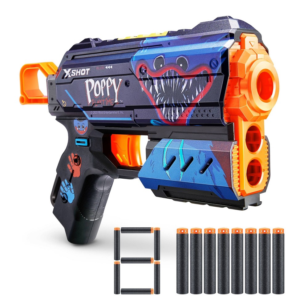 Zuru X-Shot SKINS Flux Poppy Playtime Jumpscare Dart Blaster