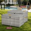 Wooakway 230 Gallon Grey Deck Box with Wheels All Weather Outdoor Rattan Storage Chest for Patio Pool Garden - 3 of 4
