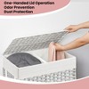 110L Laundry Hamper with Lid Laundry Clothes Hamper with 2 Removable Liner Bags Wicker Double Laundry Basket for Bathroom - 4 of 4
