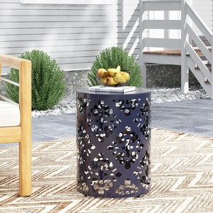 CAVINAS Large Outdoor Coffee Table Iron Outdoor Side Table, Modern Patio End Table for Gardens, Backyards - 1 of 4