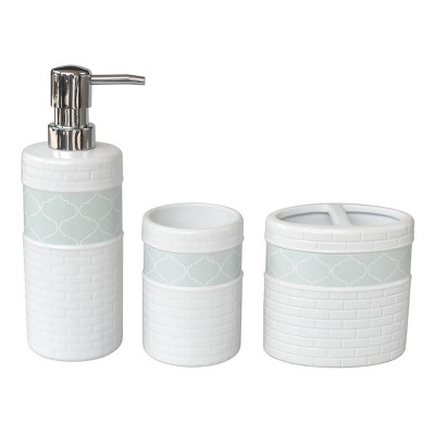 3pc Station Bath Accessories Set White - 88 Main