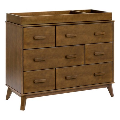 Natural Walnut Mid-Century Modern 6-Drawer Dresser