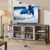 Homhougo Farmhouse TV Stand for 75/80 inches TVs, Entertainment Center with Storage Cabinet and Mesh Doors Gray - 4 of 4