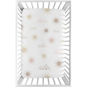Sweet Jojo Designs Girl Baby Fitted Mini Crib Sheet Desert Sun Pink and Taupe - 1 of 4