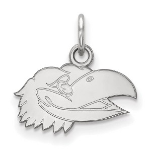 Black Bow Jewelry 14k White Gold Kansas Jayhawks NCAA Extra Small Pendant - 1 of 3