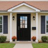 PexFix Fiberglass Entry Door 6-9/16 Vinyl Frame 9 Lite Frosted Glass Front Door Front Entrance Right Hand Inswing Black Wooden Grain Door - 3 of 4