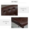 Brown Adjustable Bar Stools Set of 2 High Bar Stools with Thick Cushioned Metal Footstool - 4 of 4