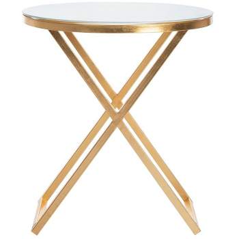 Riona Accent Table - Gold/White Glass - Safavieh.