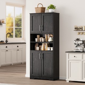 Coucheta 67" Kitchen Storage Cabinet, Freestanding Pantry Cupboard with 4 Doors & Adjustable Shelves, Organizer for Kitchen, Dining Room & Pantry - 1 of 4