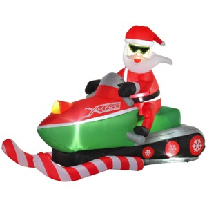 ChicFurnit Inflatable Holiday Decorations 7FT Christmas Santa Claus Snowmobile Inflatable Outdoor Decoration for Holiday Display, Red, 82.8"*43.3"*63" - 1 of 4