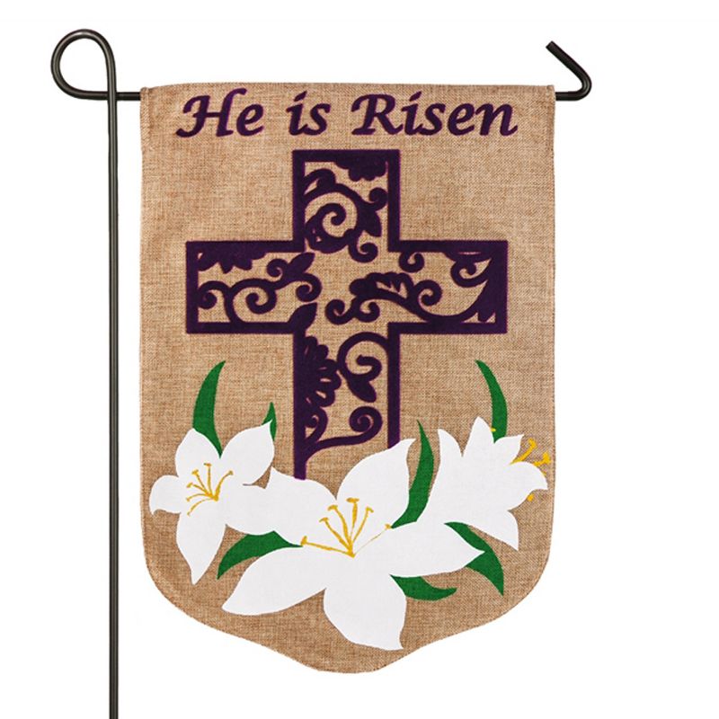 Evergreen Easter Lily Burlap Garden Flag, 12.5 x 18 inches, 1 of 7