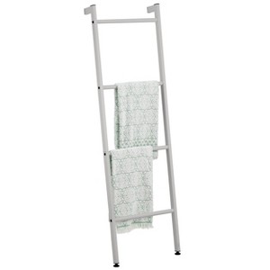 mDesign Metal Blanket & Towel Wall Ladder Rack for Bedroom/Bathroom, Light Gray - 1 of 4
