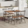 Tangkula 5PCS Dining Table Set for 4 Rectangular Kitchen Table & 4 Chairs w/ Metal Frame Walnut - 2 of 4