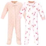 Hudson Baby Infant Girl Fleece Zipper Sleep and Play 2pk, Pink Unicorn
