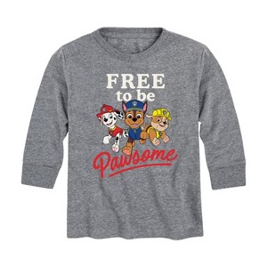 Boys' - Paw Patrol - Free To Be Pawsome Chase Marshall Rubble Long Sleeve Graphic T-Shirt - 1 of 4
