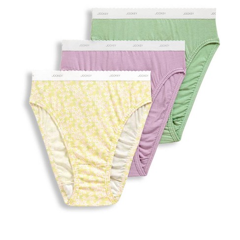 Women Jockey 3-Pack Hipsters (Yellow Pink Floral) 100% Cotton Comfort  Underwear