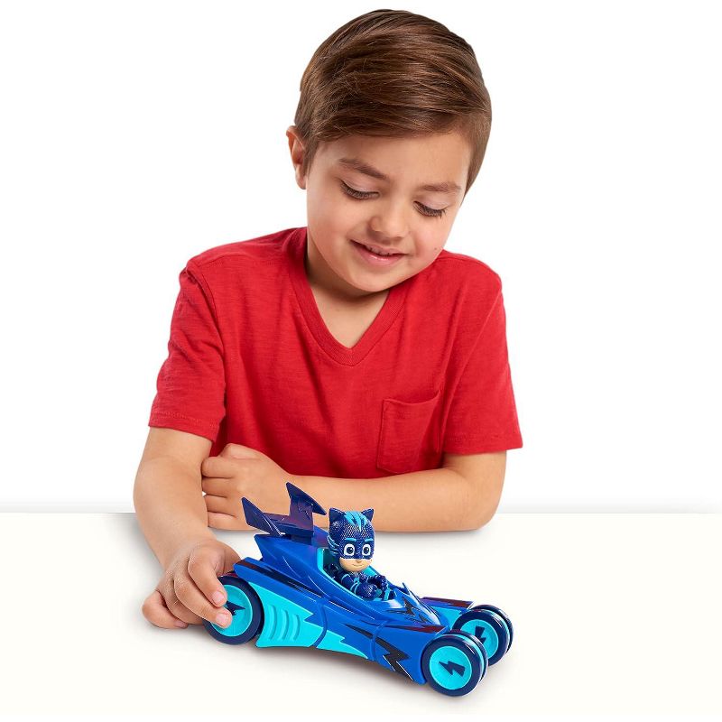 PJ Masks Catboy & Cat-Car, 2-Piece Articulated Action Figure and Vehicle Set, Blue, 2 of 6
