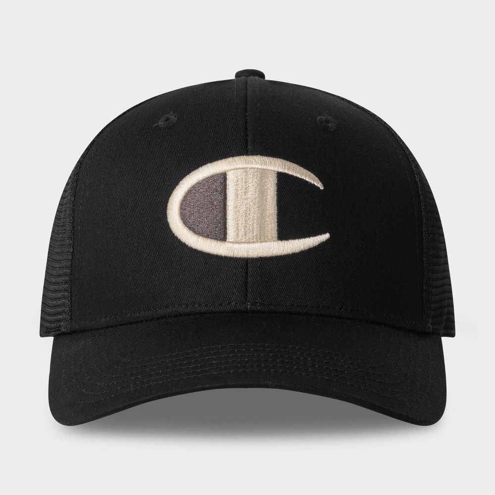 Champion Adult Logan Twill Trucker Hat - Black