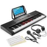 Ashthorpe 61-Key Digital Electronic Keyboard Piano with Light Up Keys, Portable Beginner Kit with Headphones & Microphone