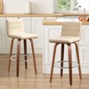 Bekrvio 26"/29" Swivel Bar Stools Set of 1/2/3/4, Faux Leather Upholstered Counter Chairs with Wood Legs, Mid-Century Seating for Kitchen Island - 2 of 4