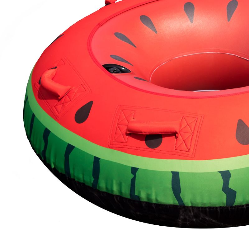 Swimline 48" Round Watermelon Themed Inflatable 1-Person Swimming Pool Tube - Red/Green, 3 of 6
