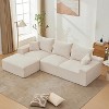 110In Oversized L-Shaped Sofa, Cloud Sectional Couch w/Chaise Throw Pillows, Soft Corduroy Boneless Foam Sofa for Living Rooms, Apartments, Dorms - 3 of 4